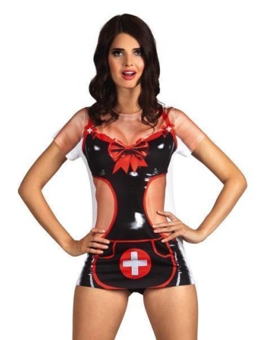 Chemise sérigraphiée infirmière taille XX - de haute qualité, idéale pour le carnaval, les fêtes à thème et les événements spéci